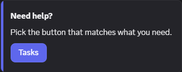 Discord panel with a Tasks button